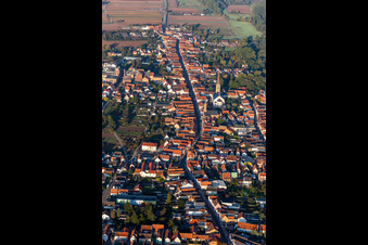 Photographie aérienne de Vue des rues et des maisons dans les quartiers résidentiels à Bellheim dans le département Rhénanie-Palatinat, Allemagne