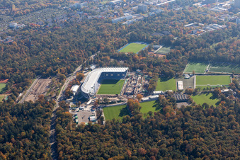 Vue aérienne de Quartier Innenstadt-Ost in Karlsruhe dans le département Bade-Wurtemberg, Allemagne