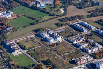 Vue aérienne de LTC dans le parc technologique Karlsruhe à le quartier Rintheim in Karlsruhe dans le département Bade-Wurtemberg, Allemagne