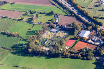 Vue aérienne de Club de sports canins Durlach à le quartier Durlach in Karlsruhe dans le département Bade-Wurtemberg, Allemagne