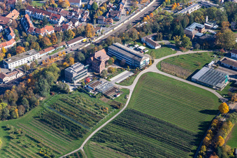 Vue aérienne de Centre de technologie agricole d'Augustenberg à le quartier Durlach in Karlsruhe dans le département Bade-Wurtemberg, Allemagne