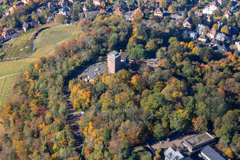 Vue aérienne de Turmberg à le quartier Durlach in Karlsruhe dans le département Bade-Wurtemberg, Allemagne