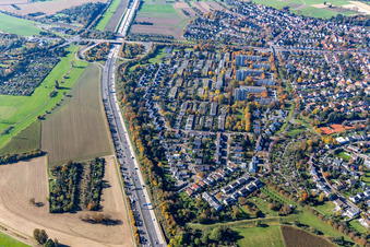 Vue oblique de Quartier Rüppurr in Karlsruhe dans le département Bade-Wurtemberg, Allemagne