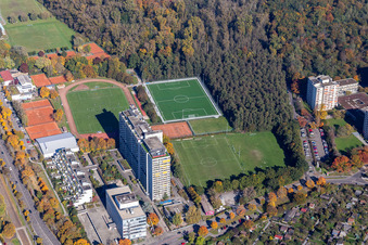 Vue aérienne de Au château de Rüppurr à le quartier Weiherfeld-Dammerstock in Karlsruhe dans le département Bade-Wurtemberg, Allemagne