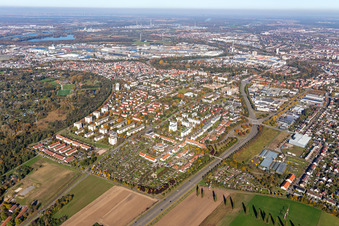 Photographie aérienne de Quartier Daxlanden in Karlsruhe dans le département Bade-Wurtemberg, Allemagne