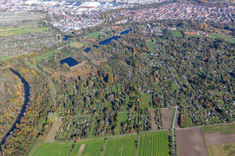 Vue aérienne de Jardin familial à le quartier Daxlanden in Karlsruhe dans le département Bade-Wurtemberg, Allemagne