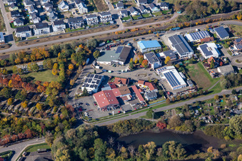 Vue aérienne de Concessionnaire automobile Friedbert Hamm à Wörth am Rhein dans le département Rhénanie-Palatinat, Allemagne