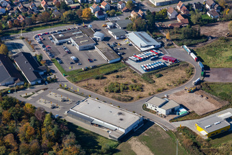 Vue aérienne de Zone commerciale de Lauterburgerstr à Kandel dans le département Rhénanie-Palatinat, Allemagne