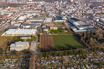 Vue aérienne de KSB SE & Co KGaA à Frankenthal dans le département Rhénanie-Palatinat, Allemagne