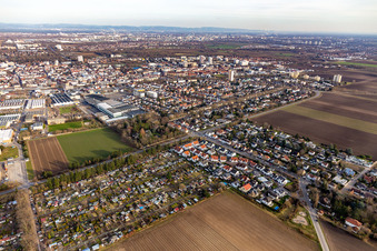 Vue aérienne de Rue Lambsheimer à Frankenthal dans le département Rhénanie-Palatinat, Allemagne