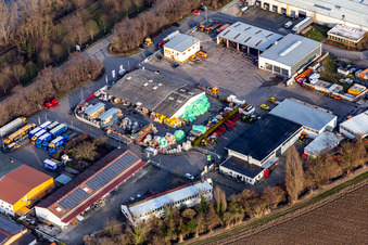 Vue aérienne de Raab Karcher à le quartier Roxheim in Bobenheim-Roxheim dans le département Rhénanie-Palatinat, Allemagne