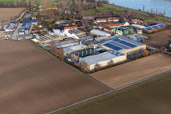 Vue aérienne de Usine Intersnack Deutschland SE Petersau à le quartier Mörsch in Frankenthal dans le département Rhénanie-Palatinat, Allemagne