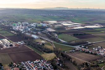 Südzucker AG à Obrigheim dans le département Rhénanie-Palatinat, Allemagne depuis l'avion