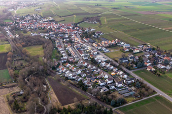 Vue aérienne de Obrigheim dans le département Rhénanie-Palatinat, Allemagne