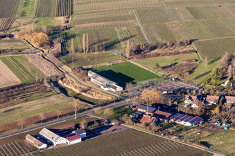 Vue aérienne de Terrain de football Göcklingen à Göcklingen dans le département Rhénanie-Palatinat, Allemagne