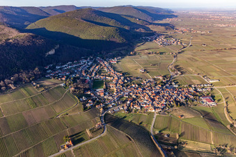 Vue aérienne de Le balcon du Palatinat du Sud à Frankweiler dans le département Rhénanie-Palatinat, Allemagne
