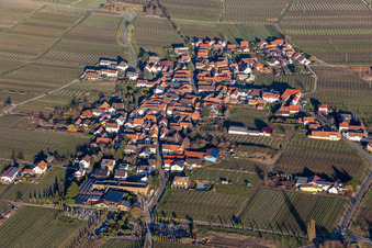 Vue oblique de Flemlingen dans le département Rhénanie-Palatinat, Allemagne