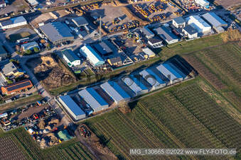 Vue d'oiseau de Edenkoben dans le département Rhénanie-Palatinat, Allemagne