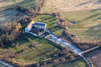 Vue oblique de Hôtel Zeiskamer Mühle à Zeiskam dans le département Rhénanie-Palatinat, Allemagne