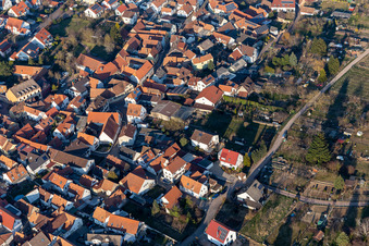 Vue aérienne de Engelgasse à le quartier Arzheim in Landau in der Pfalz dans le département Rhénanie-Palatinat, Allemagne