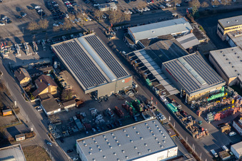 Vue aérienne de Parc de location Gillet Baumarkt GmbH à Landau in der Pfalz dans le département Rhénanie-Palatinat, Allemagne