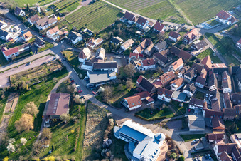 Vue aérienne de Terrasses du Palatinat méridional à le quartier Gleiszellen in Gleiszellen-Gleishorbach dans le département Rhénanie-Palatinat, Allemagne