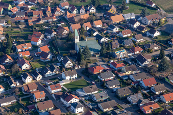 Quartier Rechtenbach in Schweigen-Rechtenbach dans le département Rhénanie-Palatinat, Allemagne d'en haut