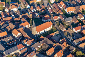 Riedseltz dans le département Bas Rhin, France depuis l'avion