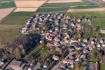 Vue aérienne de Rue des Fleurs à Riedseltz dans le département Bas Rhin, France