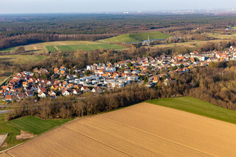 Vue aérienne de Rue Engelgrund à Scheibenhard dans le département Bas Rhin, France