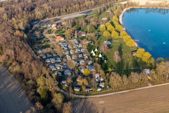 Vue aérienne de Camping Municipal des Mouettes à Lauterbourg dans le département Bas Rhin, France