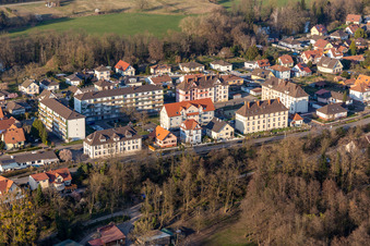 Vue aérienne de Rue Saint-Just le Martel à Scheibenhard dans le département Bas Rhin, France