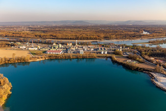 Vue aérienne de Additifs pour huiles Evonik ; DOW SAS à Lauterbourg dans le département Bas Rhin, France
