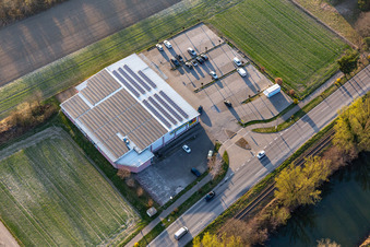 Vue aérienne de EDEKA Dietz à Hagenbach dans le département Rhénanie-Palatinat, Allemagne