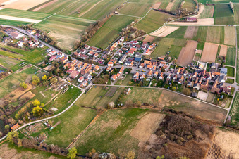 Vue aérienne de Vue du village depuis le nord à Hergersweiler dans le département Rhénanie-Palatinat, Allemagne