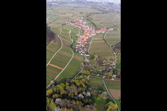 Vue d'oiseau de Ranschbach dans le département Rhénanie-Palatinat, Allemagne
