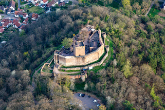Vue aérienne de Ruines du château de Landeck près de Klingenmünster à Klingenmünster dans le département Rhénanie-Palatinat, Allemagne