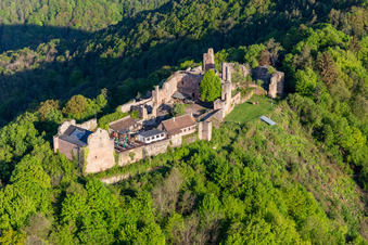 Vue aérienne de Madenburg à Eschbach à Eschbach dans le département Rhénanie-Palatinat, Allemagne