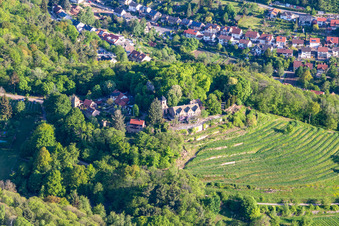 Photographie aérienne de Château de Kropsburg à le quartier SaintMartin in Sankt Martin dans le département Rhénanie-Palatinat, Allemagne