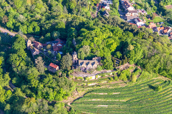 Vue oblique de Château de Kropsburg à le quartier SaintMartin in Sankt Martin dans le département Rhénanie-Palatinat, Allemagne