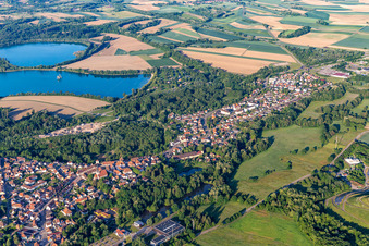 Vue oblique de Lauterbourg dans le département Bas Rhin, France