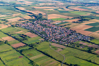 Vue aérienne de Vue du sud-est à Minfeld dans le département Rhénanie-Palatinat, Allemagne