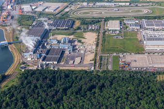 Photographie aérienne de Palatinate Refreshments GmbH, usine de papier Palm GmbH & Co. KG | Usine Wörth am Rhein à Wörth am Rhein dans le département Rhénanie-Palatinat, Allemagne