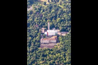 Vue aérienne de Manufacture nationale de céramique de majolique à le quartier Innenstadt-West in Karlsruhe dans le département Bade-Wurtemberg, Allemagne