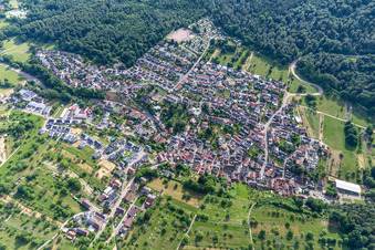 Vue oblique de Quartier Waldprechtsweier in Malsch dans le département Bade-Wurtemberg, Allemagne