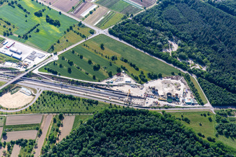 Centre d'information du tunnel de Rastatt à Ötigheim dans le département Bade-Wurtemberg, Allemagne d'en haut