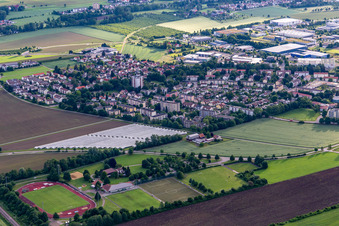 Vue aérienne de Stade TeleData T à Weingarten bei Ravensburg dans le département Bade-Wurtemberg, Allemagne