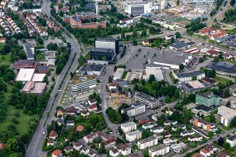 Vue aérienne de Réel, Medizentrum Eckert: Weingarten à Weingarten bei Ravensburg dans le département Bade-Wurtemberg, Allemagne