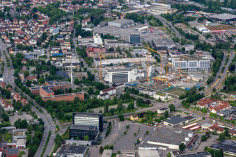 Vue aérienne de Vetter Pharma Fertigung GmbH & Co. KG à Ravensburg dans le département Bade-Wurtemberg, Allemagne