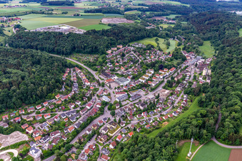 Vue aérienne de Holbeinstraße et établissement pénitentiaire à Ravensburg dans le département Bade-Wurtemberg, Allemagne